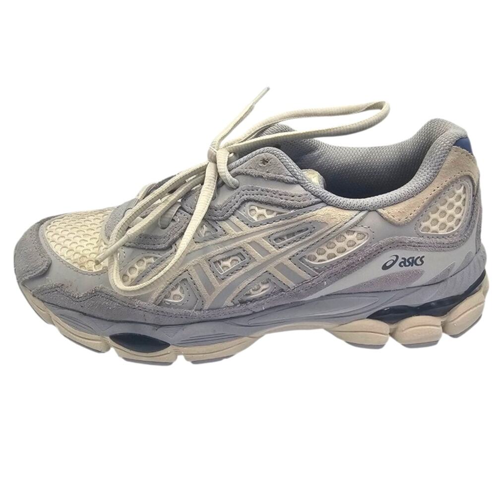 Asics Ivory Mid Gray Blue Sport Style Gel-NYC Sporty Casual Sneaker